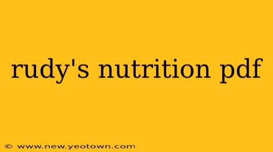 rudy's nutrition pdf