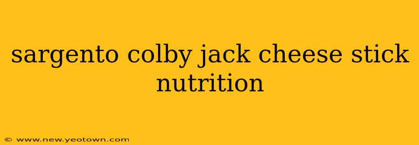 sargento colby jack cheese stick nutrition