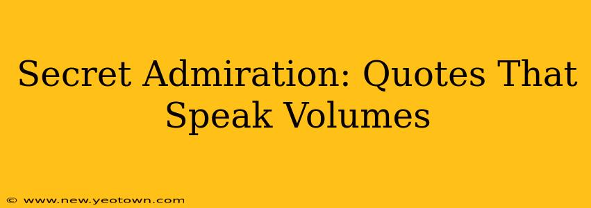 Secret Admiration: Quotes That Speak Volumes
