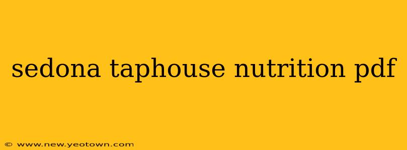 sedona taphouse nutrition pdf