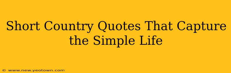 Short Country Quotes That Capture the Simple Life