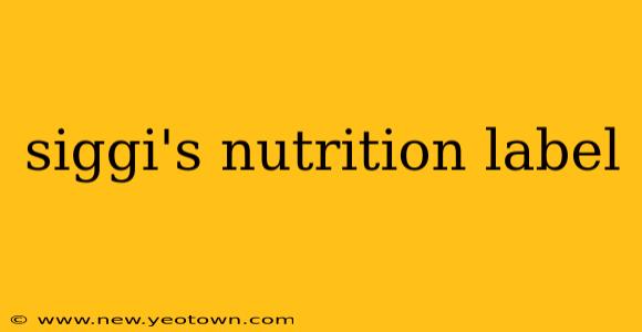 siggi's nutrition label