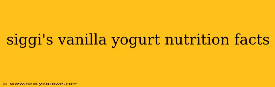 siggi's vanilla yogurt nutrition facts