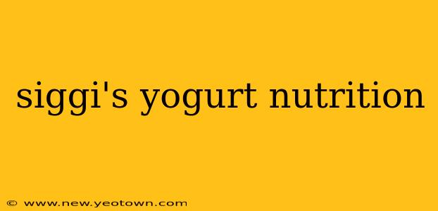 siggi's yogurt nutrition