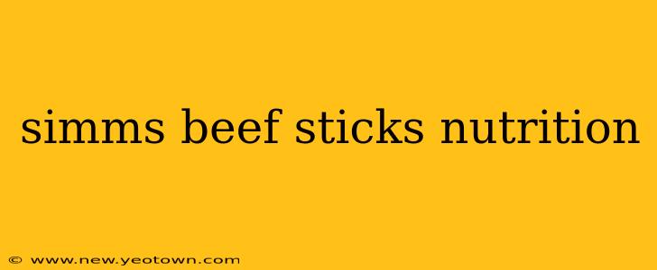 simms beef sticks nutrition