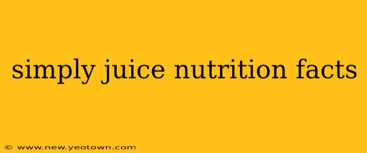 simply juice nutrition facts