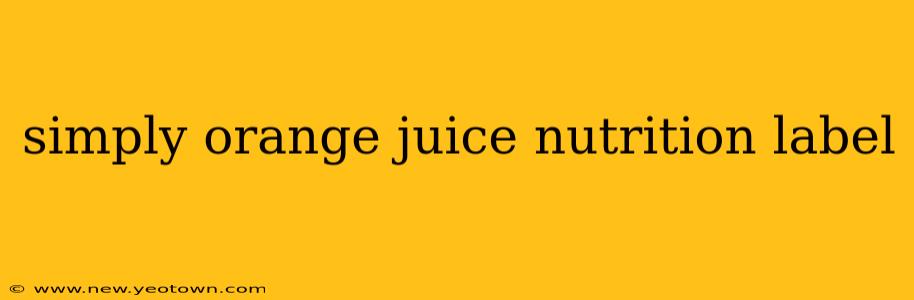 simply orange juice nutrition label