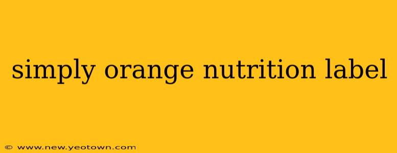 simply orange nutrition label