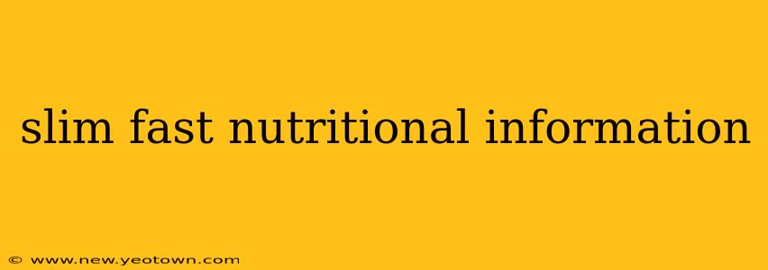 slim fast nutritional information