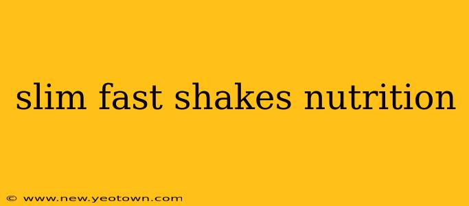 slim fast shakes nutrition