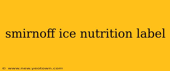 smirnoff ice nutrition label