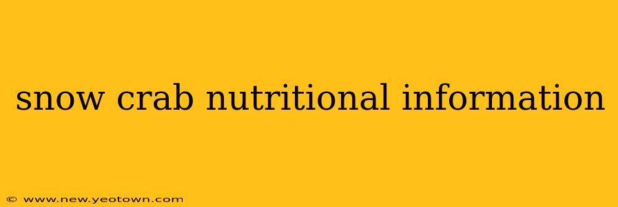 snow crab nutritional information