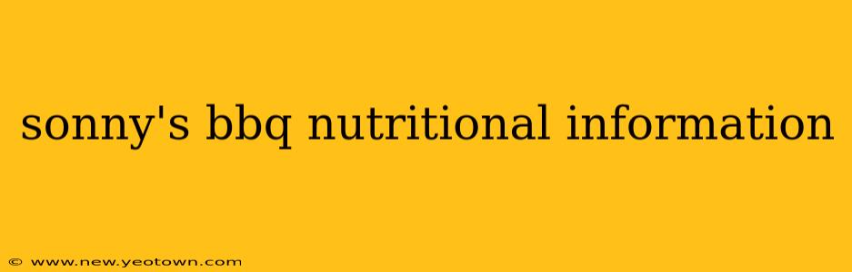 sonny's bbq nutritional information