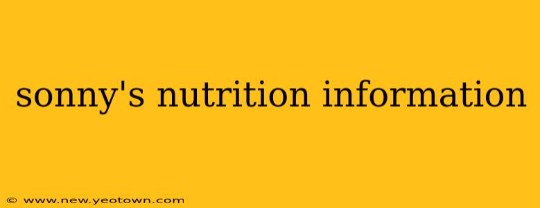 sonny's nutrition information