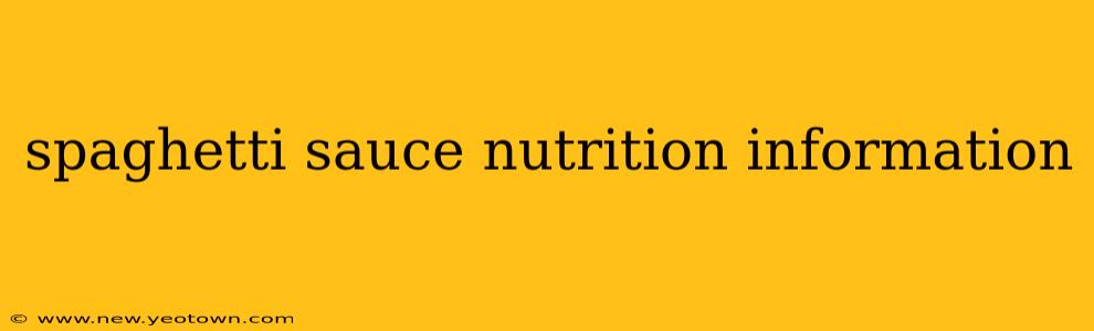 spaghetti sauce nutrition information