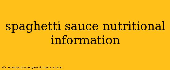 spaghetti sauce nutritional information