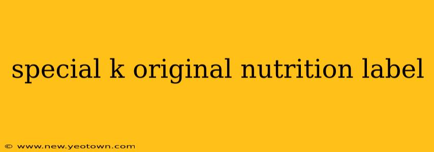 special k original nutrition label