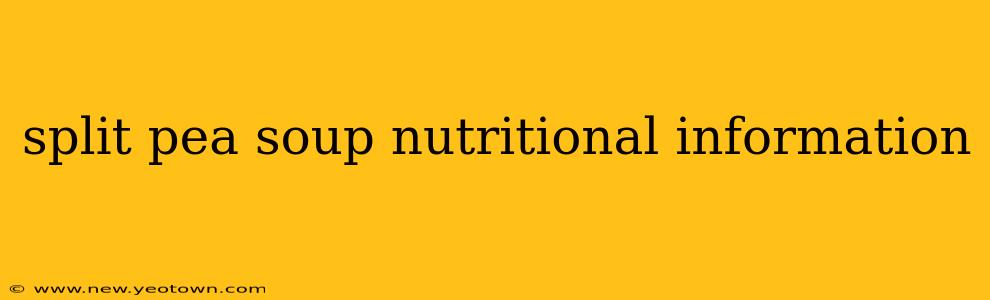 split pea soup nutritional information