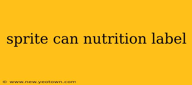 sprite can nutrition label