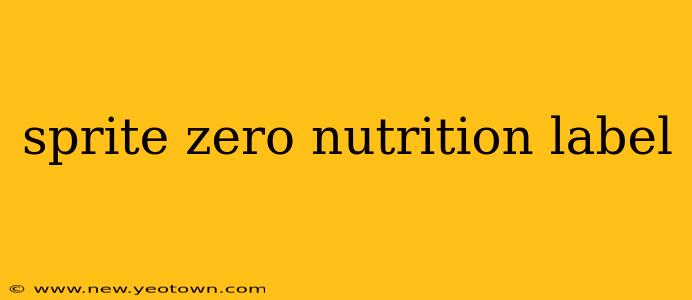 sprite zero nutrition label