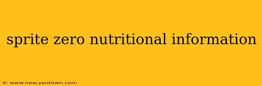 sprite zero nutritional information