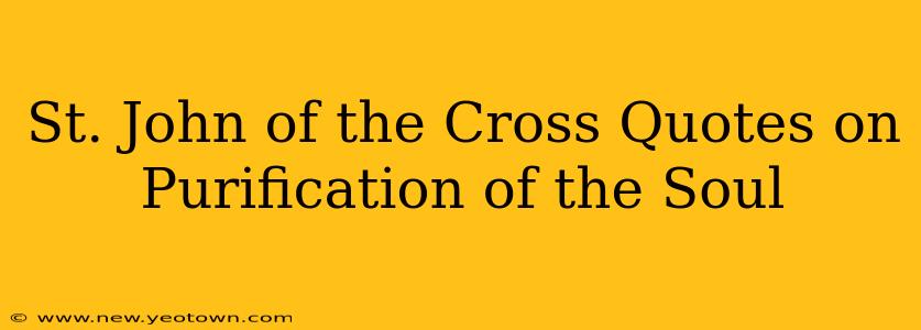 St. John of the Cross Quotes on Purification of the Soul
