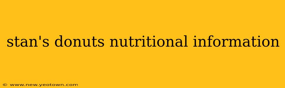 stan's donuts nutritional information