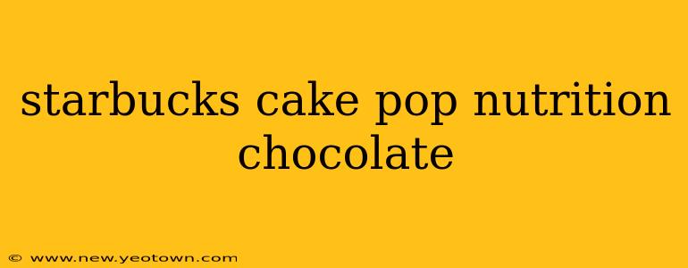 starbucks cake pop nutrition chocolate