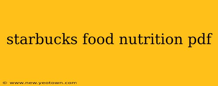 starbucks food nutrition pdf