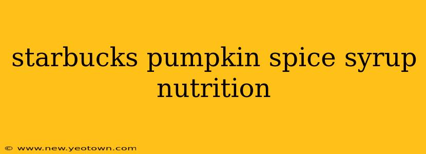 starbucks pumpkin spice syrup nutrition