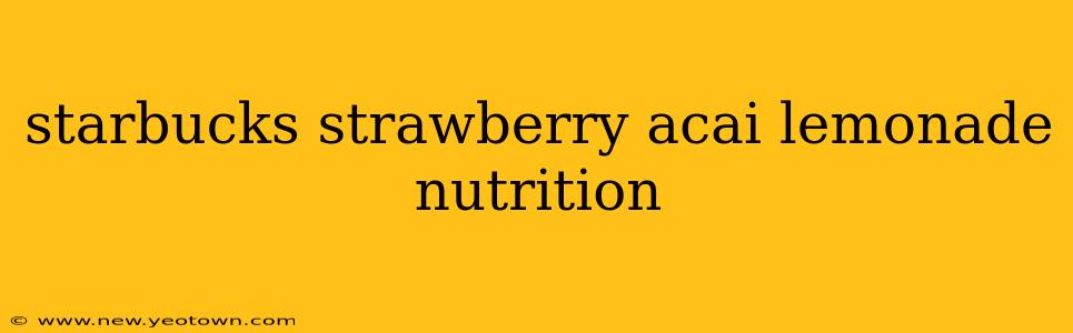 starbucks strawberry acai lemonade nutrition