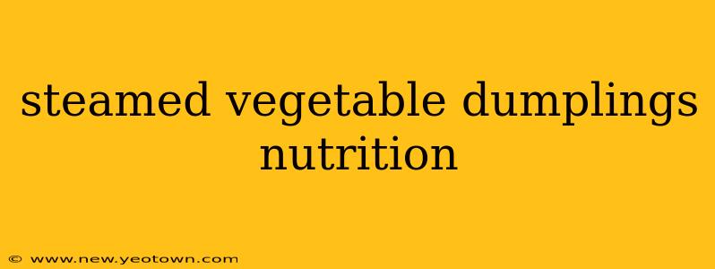 steamed vegetable dumplings nutrition