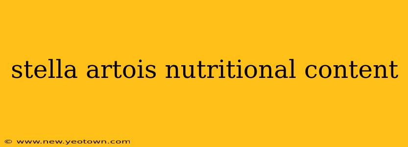 stella artois nutritional content