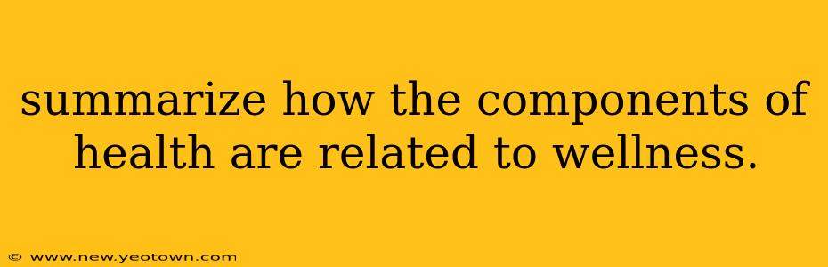 summarize how the components of health are related to wellness.