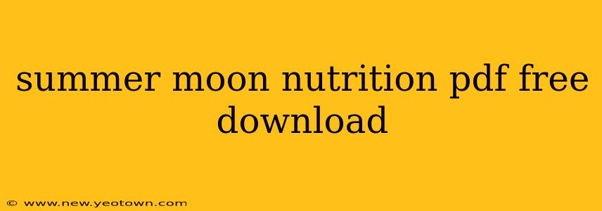 summer moon nutrition pdf free download