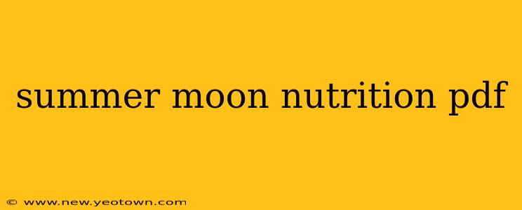 summer moon nutrition pdf