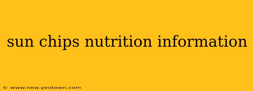 sun chips nutrition information
