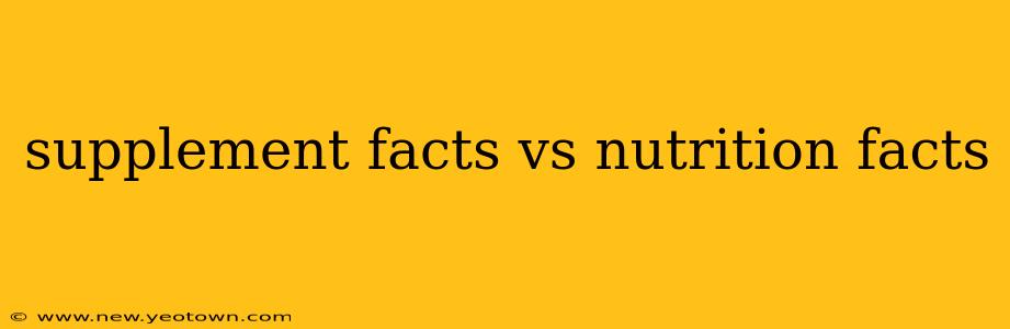supplement facts vs nutrition facts