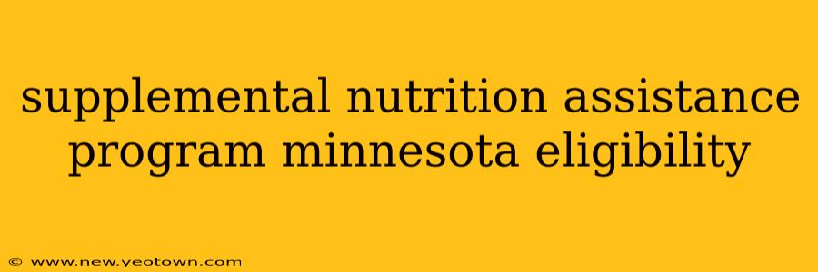 supplemental nutrition assistance program minnesota eligibility