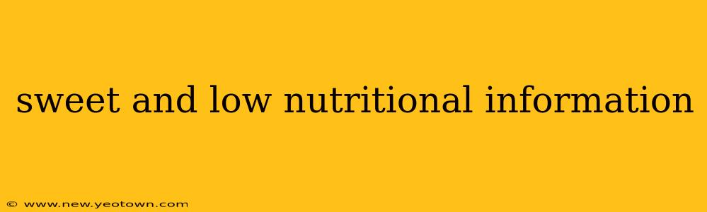 sweet and low nutritional information