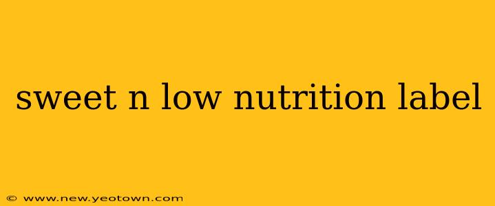 sweet n low nutrition label