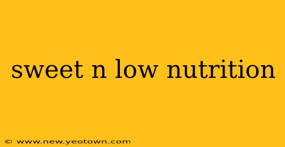 sweet n low nutrition