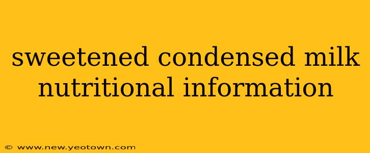 sweetened condensed milk nutritional information