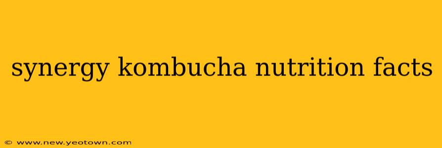 synergy kombucha nutrition facts
