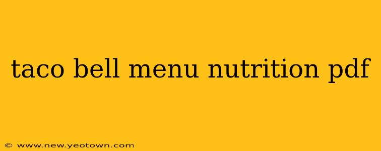 taco bell menu nutrition pdf
