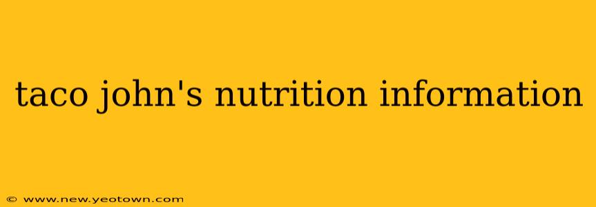 taco john's nutrition information