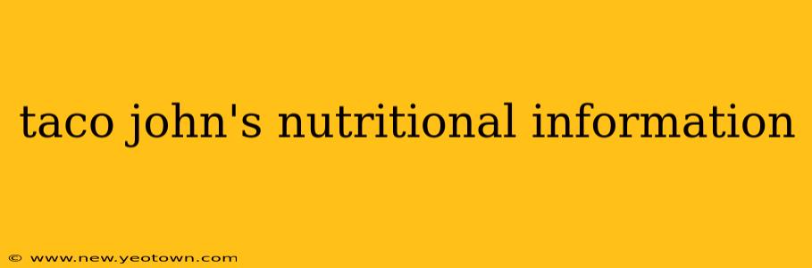taco john's nutritional information