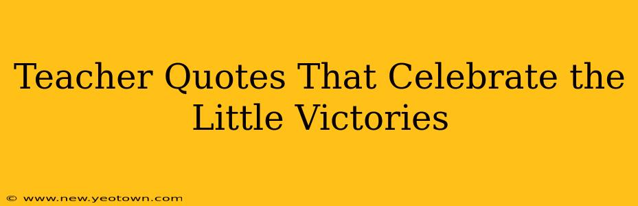 Teacher Quotes That Celebrate the Little Victories