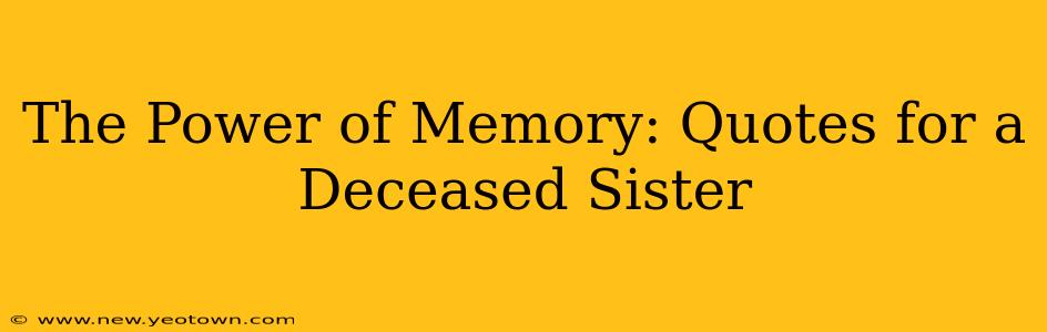 The Power of Memory: Quotes for a Deceased Sister