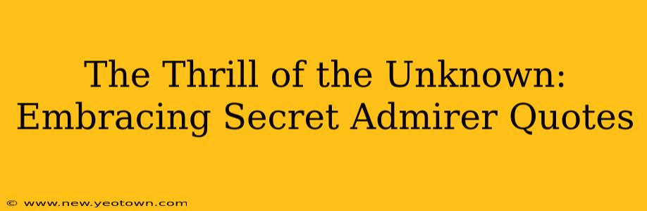 The Thrill of the Unknown: Embracing Secret Admirer Quotes